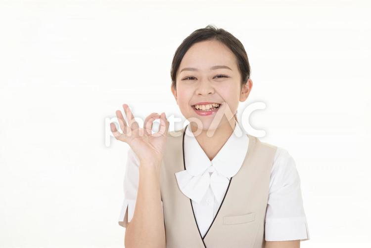 OKサインのジェスチャーをする女性 女性,ビジネスウーマン,仕事の写真素材