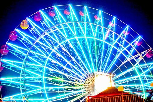 Ferris wheel, terrain de jardin, grande roue, éclairage, JPG