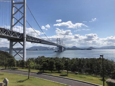 Photo, sea, seto inland sea, bridge, 