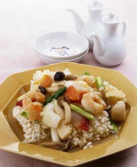 中華風おこげ 中華風おこげ おこげ,あんかけ,中華風おこげの写真素材