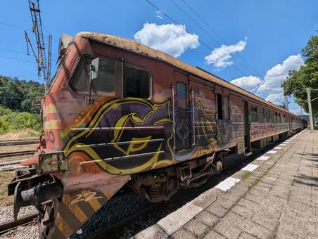 ブルガリアの電車 ブルガリアの電車 電車,ホーム,駅の写真素材