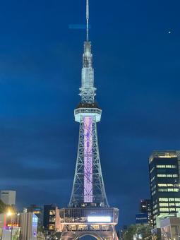 中部電力みらいタワー 中部電力みらいタワー 名古屋,夜景,ビルの写真素材