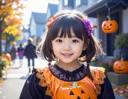 ハロウィンの仮装をした子どもの写真