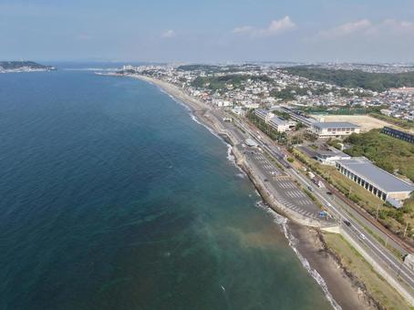 湘南・七里ヶ浜 湘南・七里ヶ浜 ドローン,空撮,湘南の写真素材