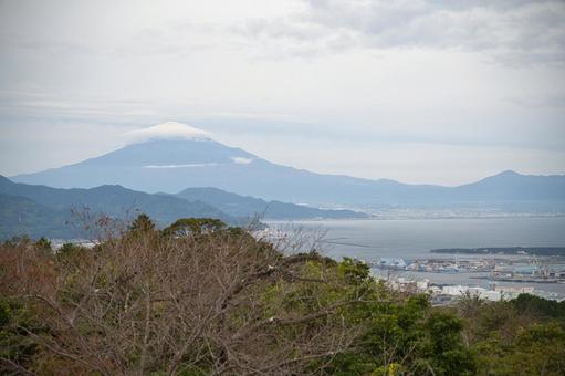 日本平から富士山 風景,秋,癒しの写真素材