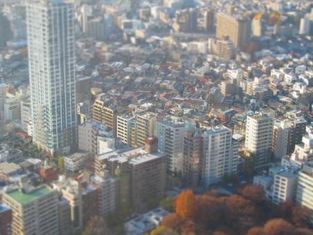ミニチュアのような町 ミニチュアのような町 街並み,街,東京の写真素材