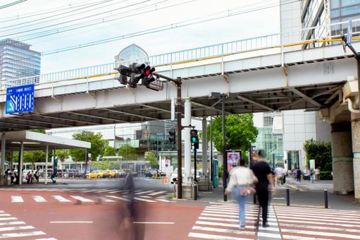 川崎駅前 東口 川崎駅前 東口 川崎,駅,交差点の写真素材