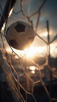 勝利の瞬間:夕焼けに輝くゴールボール 勝利の瞬間:夕焼けに輝くゴールボールの写真
