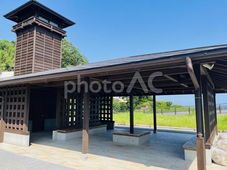 海辺の休憩所 風景,海辺,青空の写真素材