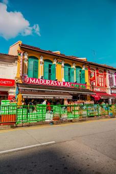 【シンガポール】リトルインディア シンガポール,晴天,singaporeの写真素材