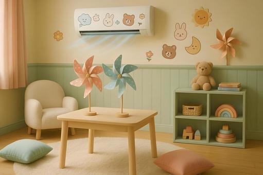 パステルカラー子供部屋の写真