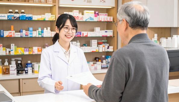 笑顔で働く薬剤師 笑顔で働く薬剤師の写真