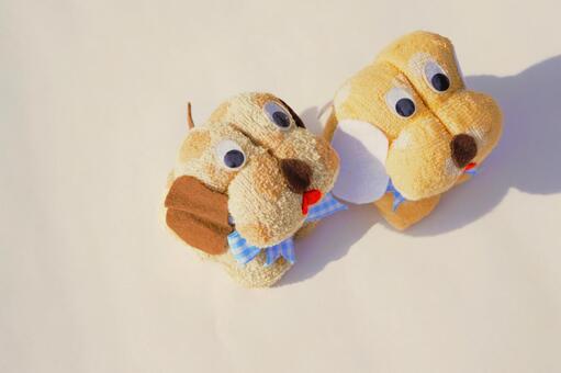 タオルの犬のぬいぐるみ　2 ワンコ,犬,タオルの写真素材