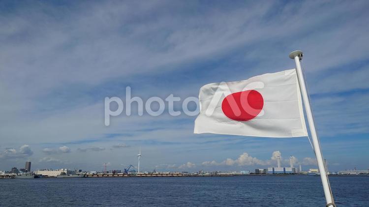 海風にはためく日の丸 日の丸,国旗,日本の写真素材
