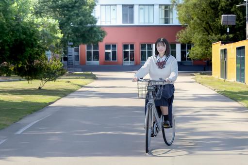 自転車通学 自転車通学の写真