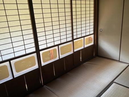 古民家の障子 障子,古民家,ガラスの写真素材