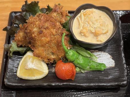 広島産カキフライとタルタルソース カキフライ,牡蠣,フライの写真素材