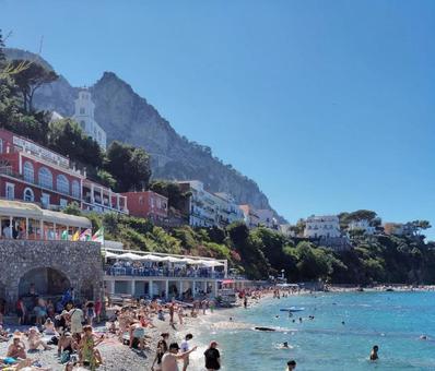 【イタリアナポリ湾】カプリ島ビーチの写真