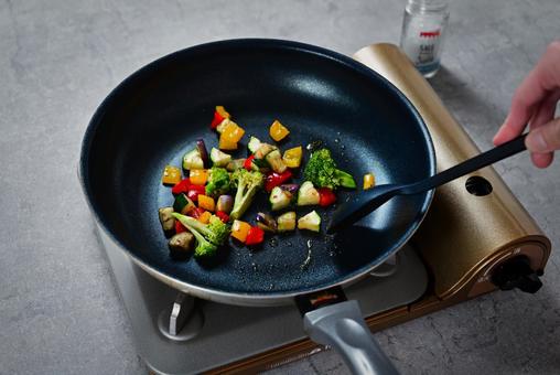 Photo, cuisine, frying pan, vegetables, 