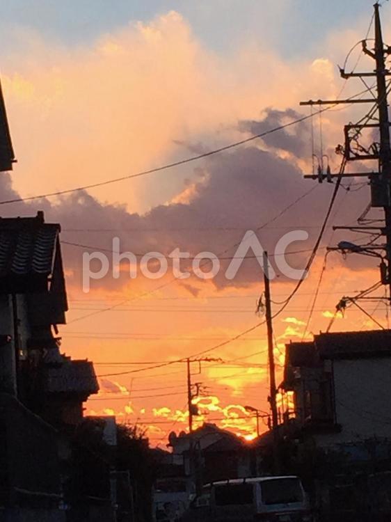 夕暮れ 空,夕暮れ,夕日の写真素材
