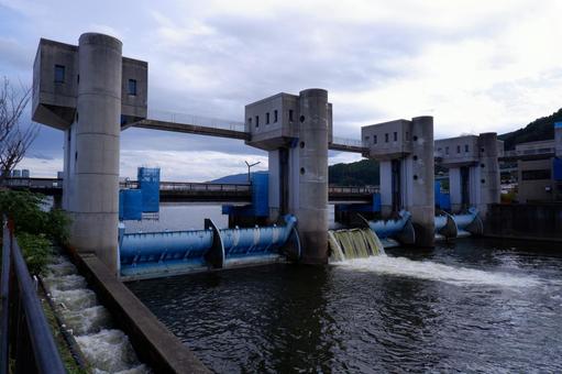釜口水門 釜口水門,水門,長野県の写真素材