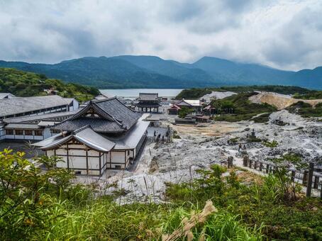 【青森県】むつ市・恐山菩提寺 恐山,恐山菩提寺,青森県の写真素材