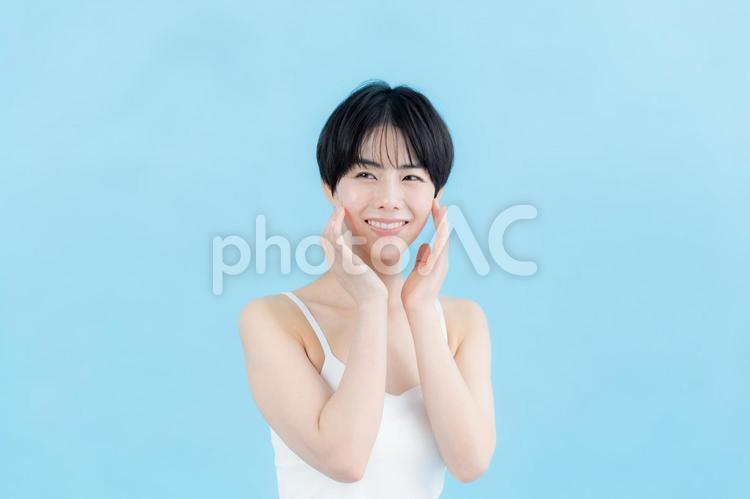女性の美容イメージ ビューティー,美容,笑顔の写真素材