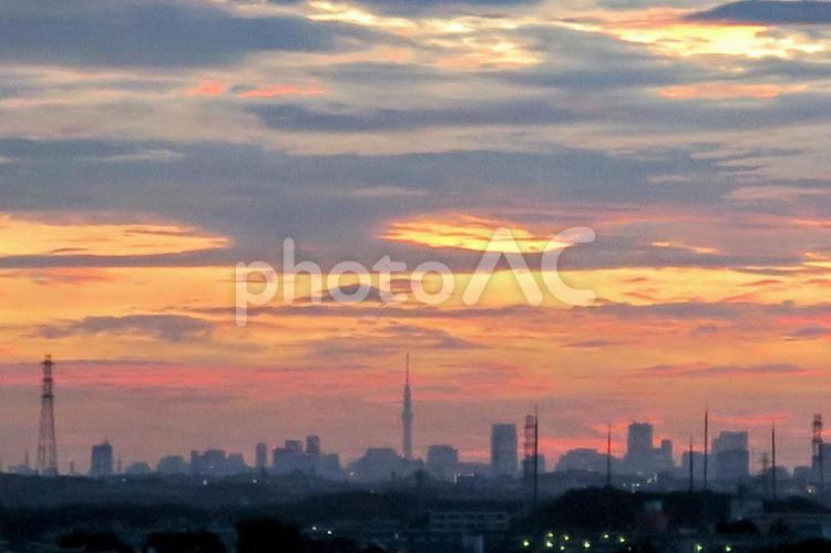 朝焼け　日の出　dawn  朝焼け,夜明け,朝焼け雲の写真素材