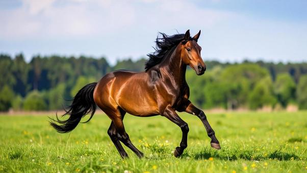 馬_緑の草原走る2 馬_緑の草原走る2の写真