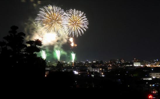2025高崎花火大会1 花火,夏,夜景の写真素材