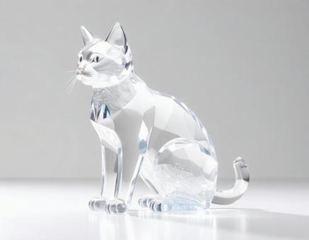 ガラスの人形 かわいい猫 ガラスの人形 かわいい猫の写真