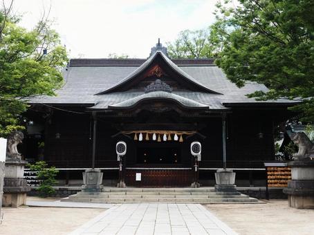 静かな朝の四柱神社(長野県) 静かな朝の四柱神社(長野県) 四柱神社,パワースポット,参拝の写真素材