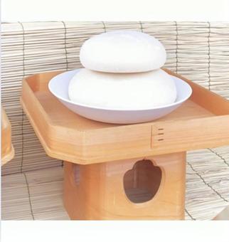 正月のおもち 祭壇,お供え,さんぽうの写真素材