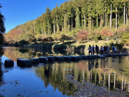 嵐山渓谷の飛び石風景 嵐山渓谷の飛び石風景 嵐山渓谷,飛び石,風景の写真素材