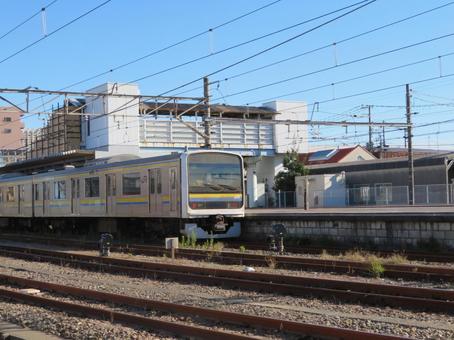 安房鴨川駅に停車中の209系 安房鴨川駅,209系,外房線の写真素材