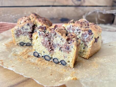 あんこと黒豆のパウンドケーキ パウンドケーキ,ケーキ,手作りの写真素材