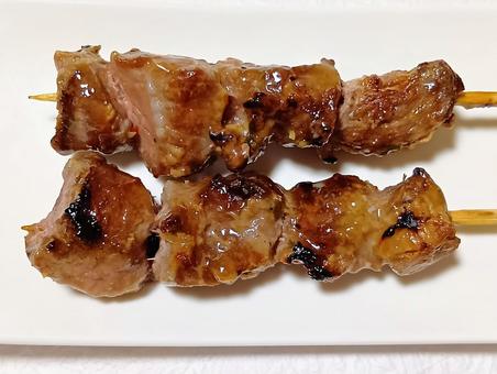 塩カシラハラミ串 塩カシラハラミ串,カシラハラミ,焼き鳥の写真素材