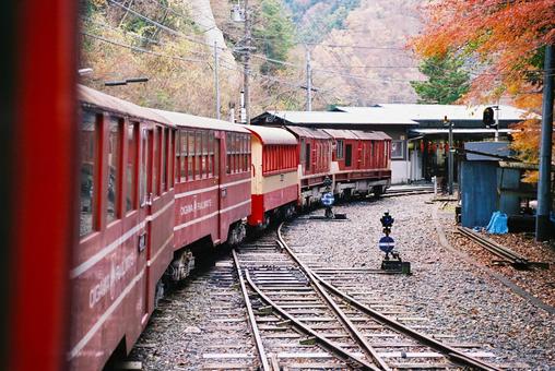停車中の井川線車両 井川線,大井川鐵道,鉄道の写真素材