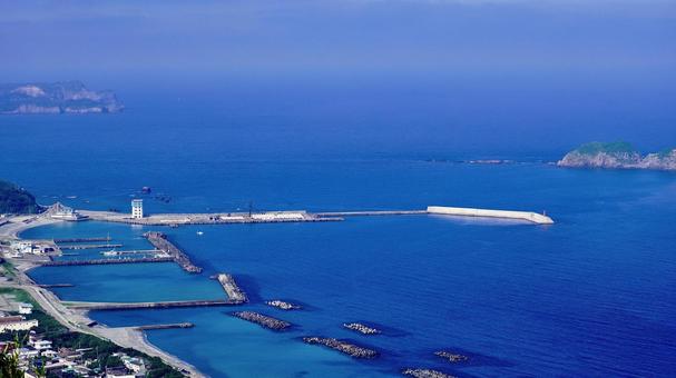 伊豆諸島新島の富士見峠から見た前浜海岸 伊豆諸島新島の富士見峠から見た前浜海岸 前浜海岸,富士見峠,新島の写真素材