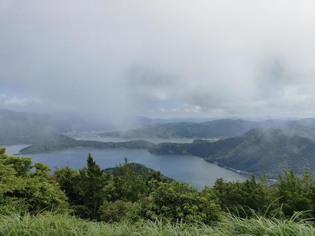 空の絶景:三方五湖レインボーライン 空の絶景:三方五湖レインボーライン 三方五湖,レインボーライン,福井県の写真素材