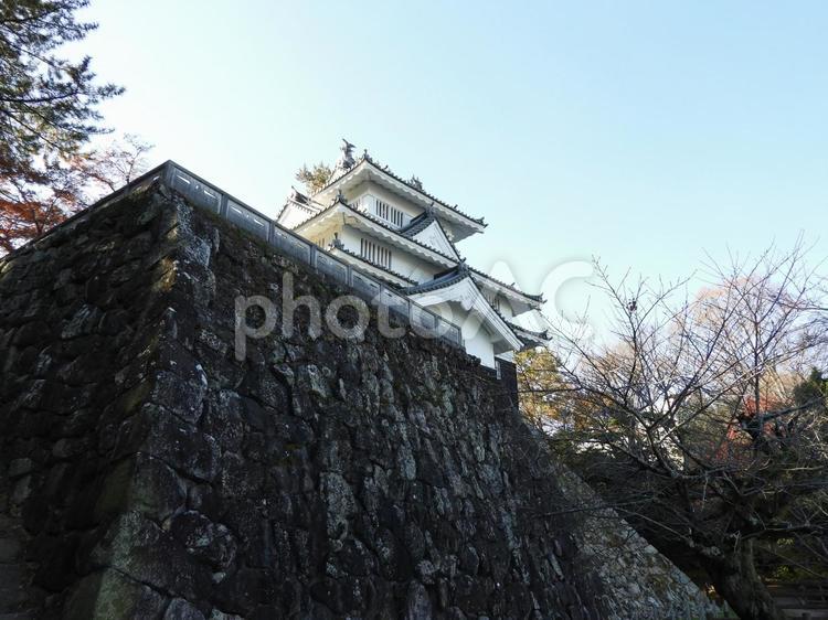 豊橋市吉田城の鉄櫓と石垣 吉田城,城,城郭の写真素材