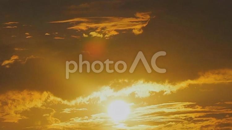 きれいな夕日 夕景,日没,夕日の写真素材