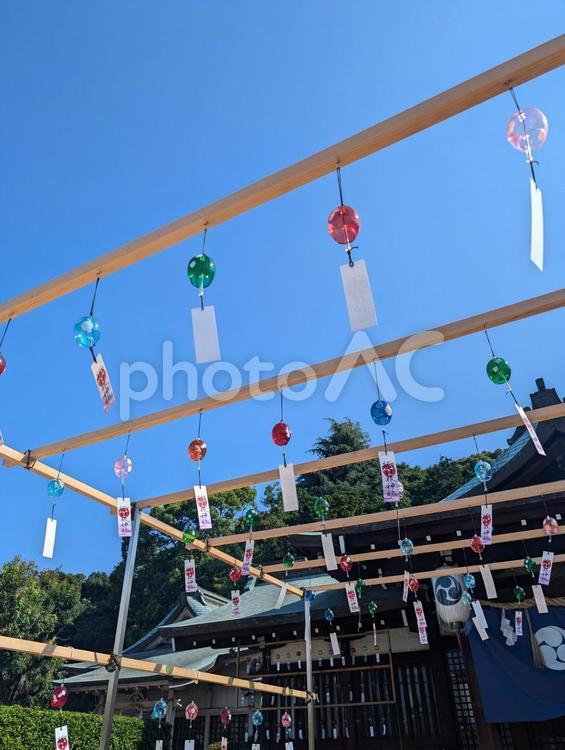 風鈴のある風景 風鈴,風,夏の写真素材