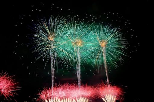 なにわ淀川花火大会2025 花火,なにわ淀川花火大会,夜空の写真素材