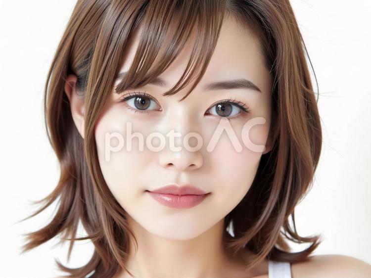 美肌の美しい日本人女性　AI生成画像　　 女性,人物,若いの写真素材