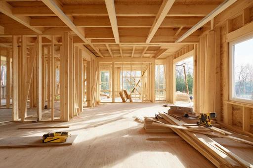 木造建築の構造と光・建築現場・家づくり 木造建築の構造と光・建築現場・家づくりの写真