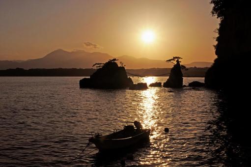金輪島夕景8 夕景,海,夕日の写真素材