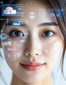 UI メニュー若い女性の写真