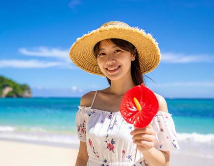 アンスリウムと、海辺の彼女 アンスリウムと、海辺の彼女の写真