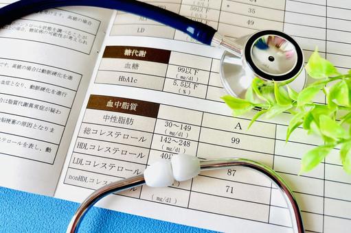 コレステロールと血液検査の健康診断 コレステロール,健康診断,メタボの写真素材